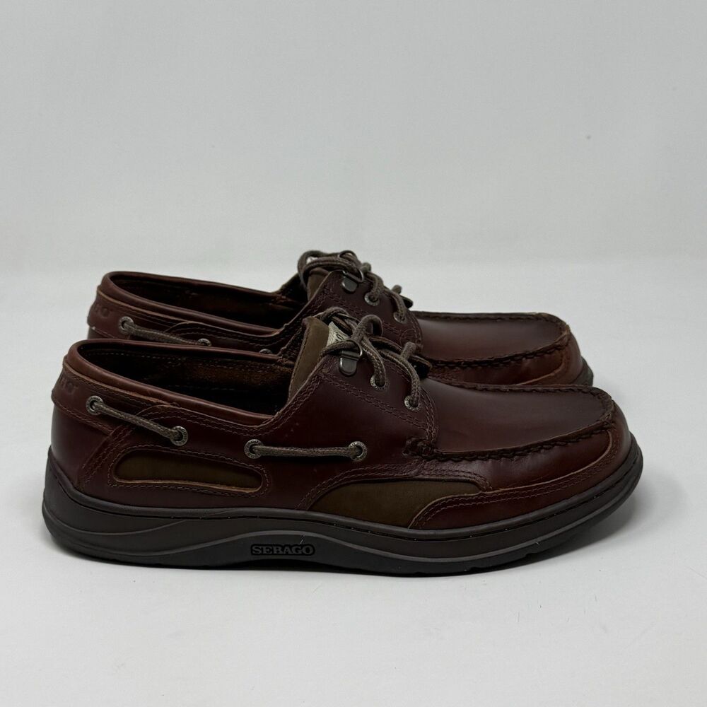 Sebago Clovehitch II Boat Shoes Mens 9.5 N Narrow Brown Leather Casual Preppy
